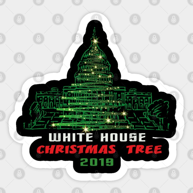 White House merry christmas Sticker by TOPTshirt